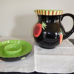 Vintage Pimenta-Caliente Margarita Pitcher and Salter by Crate and Barrel